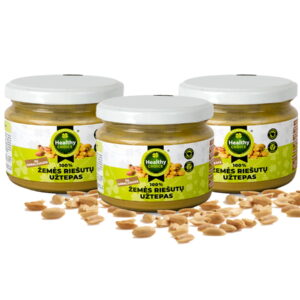 zemes-riesutu-sviestas-250g-LT-3-viename Set: peanut spread "Healthy Choice" with pieces 3pcs. after 250g