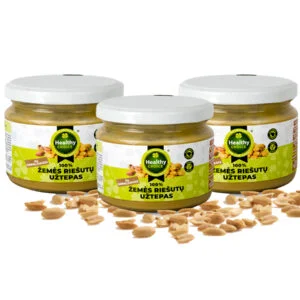 zemes-riesutu-sviestas-250g-LT-3-viename Set: peanut spread "Healthy Choice" with pieces 3pcs. after 250g